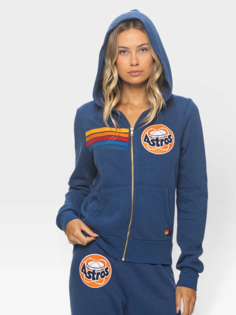 Aviator Nation x MLB Houston Astros 2026 Zip Hoodie Royal Medium Unisex HDAST26 - Picture 10 of 15